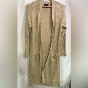 Absolutely Creative Worldwide Heather Tan Shoulder Lacing Duster Sweater Size Xl